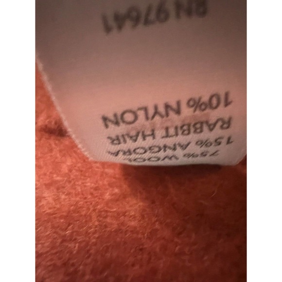 $200 J JILL BURNT ORANGE HOODED WINTER COAT TOGGLE CLOSURE WOOL BLEND SIZE SMALL - Picture 14 of 16